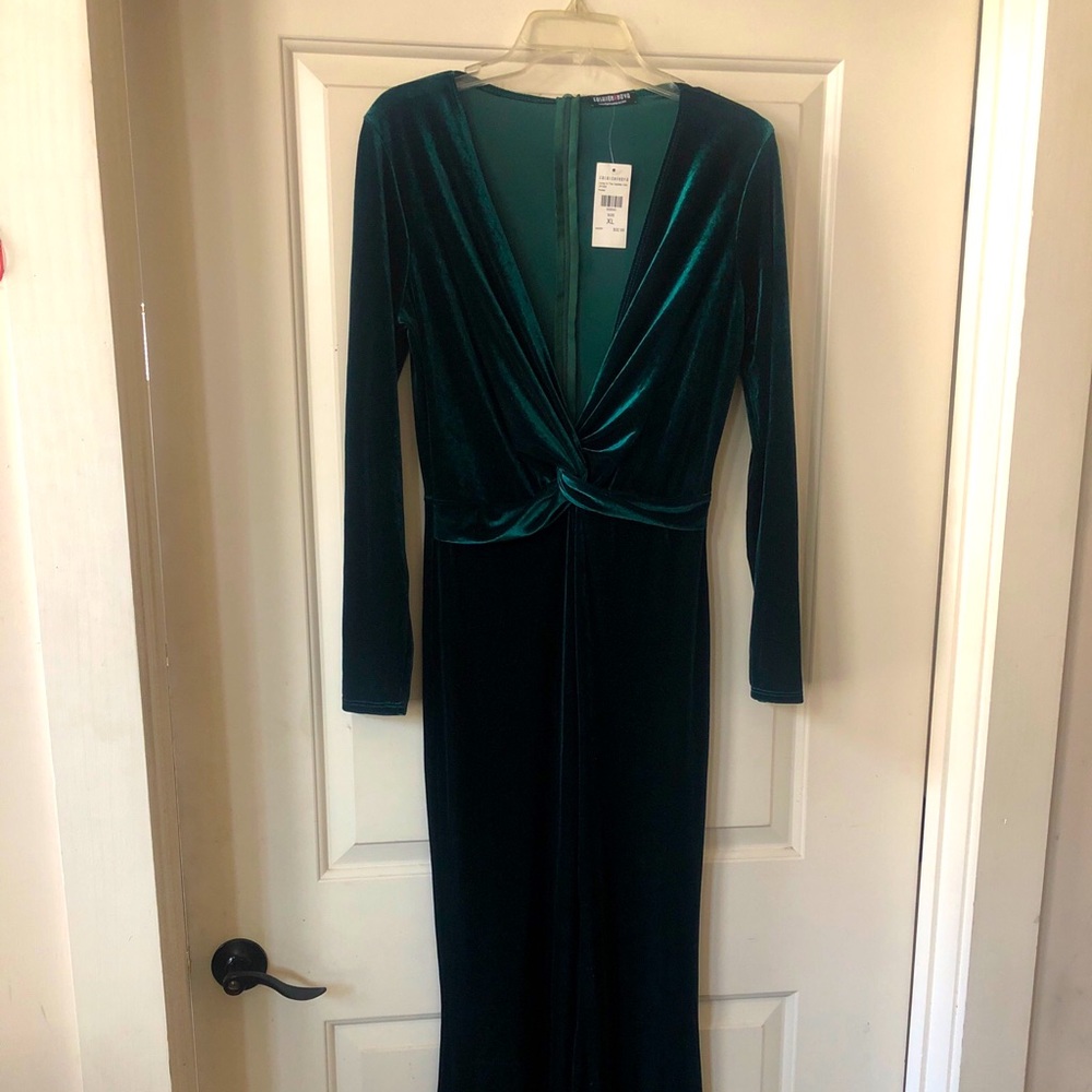 Classy Green Velvet Jumpsuit by Fashion Nova